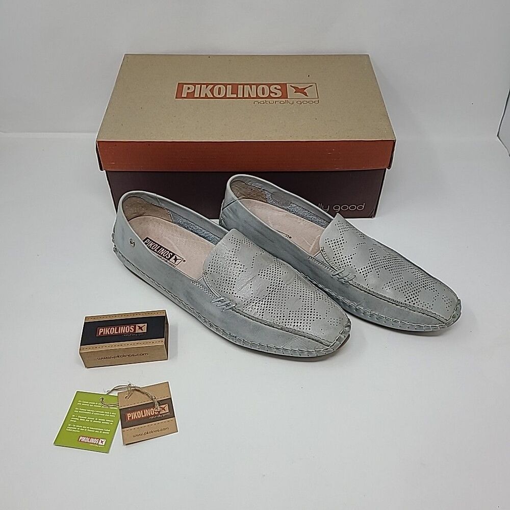 Pikolinos Jerez Aqua Moccasin Driving Leather Slip On New in Box Size 40 9 9.5